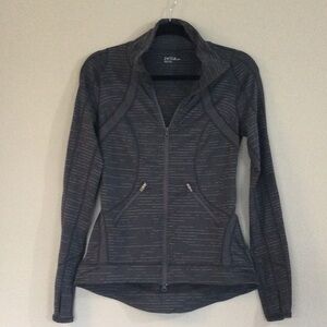 ZELLA, SMALL, ZIP UP ATHLETIC JACKET, USED, HIGH LOW, GRAY